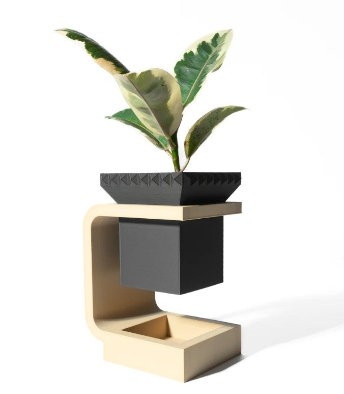 The Daka Planter Pot with Drainage Tray & Stand: Modern and Unique Home Decor for Plants