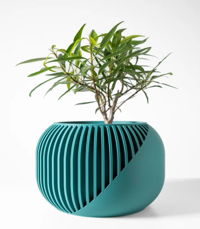 The Narvo Planter Pot with Drainage Tray & Stand: Modern and Unique Home Decor for Plants