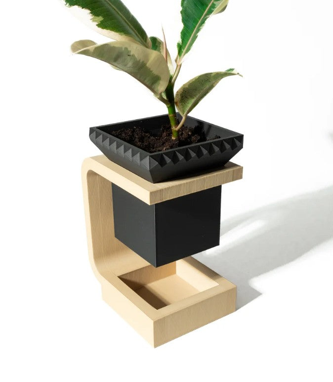 The Daka Planter Pot with Drainage Tray & Stand: Modern and Unique Home Decor for Plants