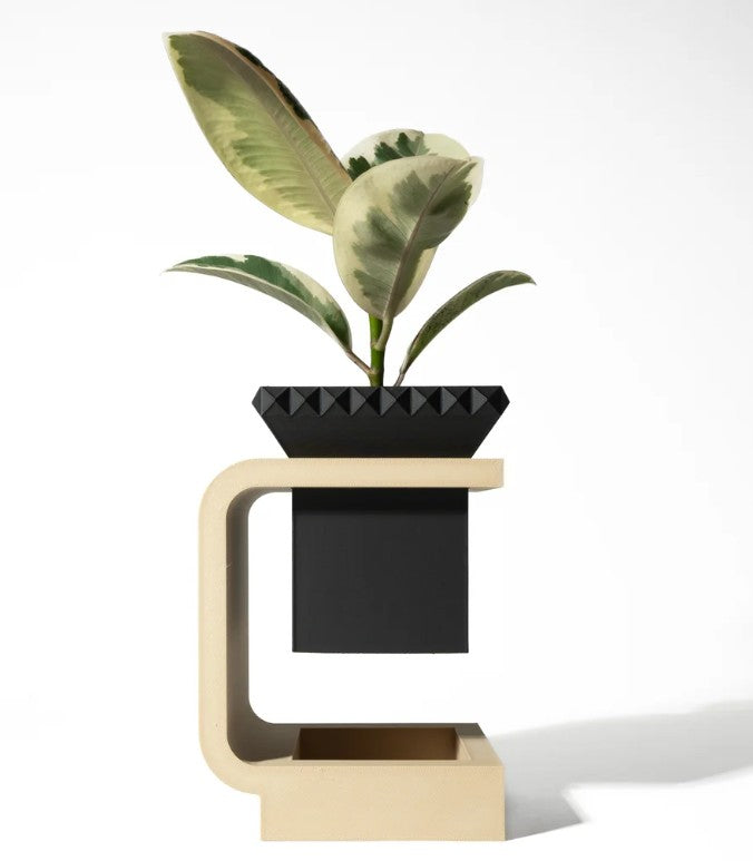 The Daka Planter Pot with Drainage Tray & Stand: Modern and Unique Home Decor for Plants