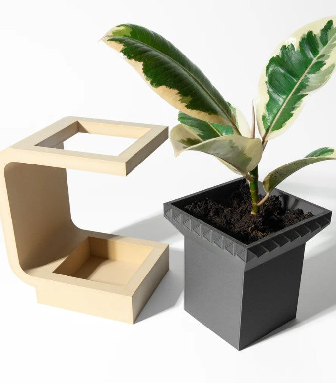 The Daka Planter Pot with Drainage Tray & Stand: Modern and Unique Home Decor for Plants